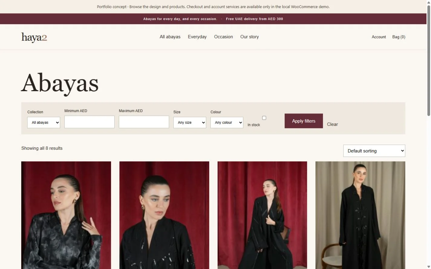 Haya 2: Abaya catalogue on a laptop