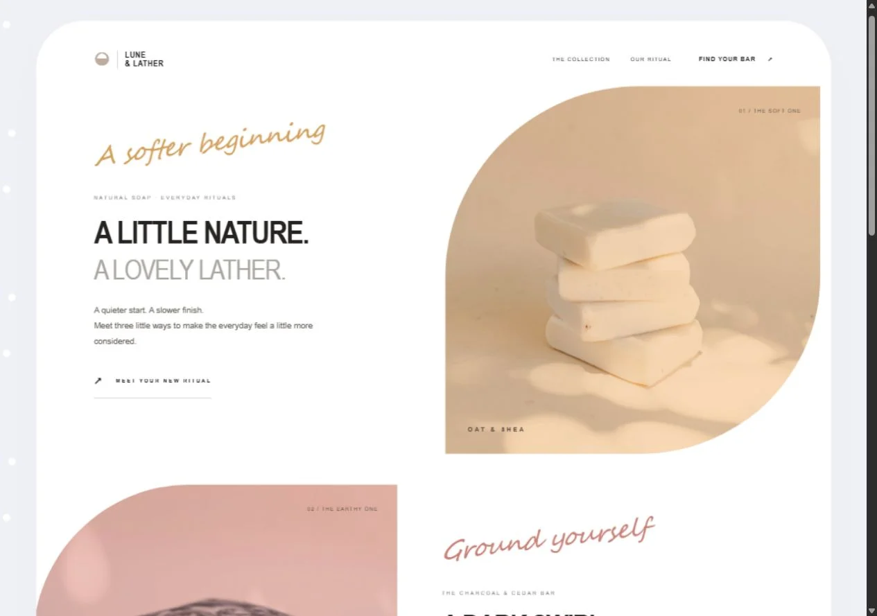 Lune & Lather: Oat & Shea campaign on a laptop