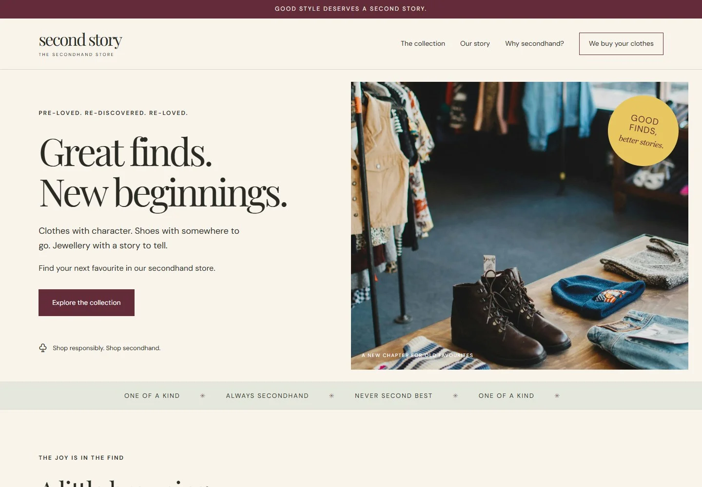 Second Story: Homepage on a laptop